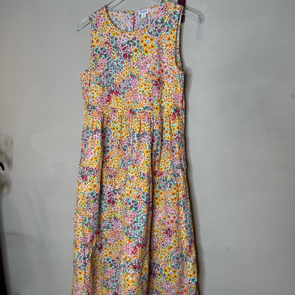 J.Crew Floral Sleeveless Midi Dress Size 8 - Picture 4 of 12